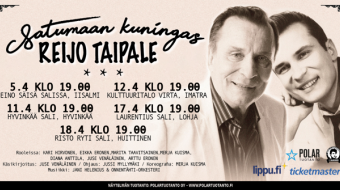 Marita Taavitsaisen ja Kari Hirvosen tähdittämä Satumaan kuningas - laulunäytelmä Reijo Taipaleesta kiertää keväällä viiden esityksen verran ympäri Suomea.